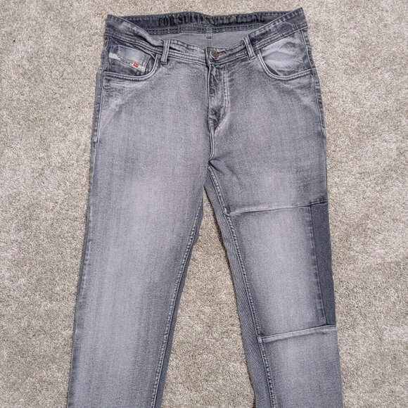 DIESEL Krooley Mens Gray Jeans Size 36 x 30 Relaxed Straight Fit Made In Italy - Picture 1 of 15